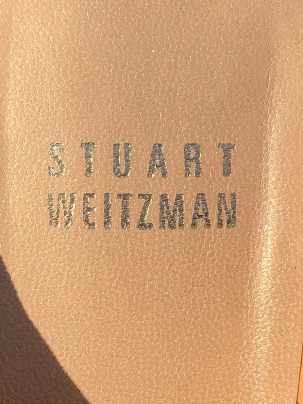 STUART WEITZMAN sz.9.5 Nude Leather, BNIB Platform Slides MULES Wedge Sandals